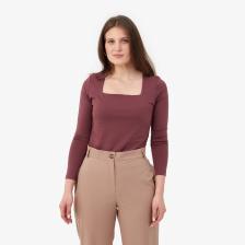 Лонгслив женский MINAKU: Basic line, бордовый, размер 48