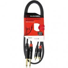 Аудио кабель MUZKABEL SLC033 - 3 метра, 2JACK (моно) - 2RCA