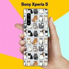 Силиконовый чехол на Sony Xperia 5 Коты / для Сони Иксперия 5