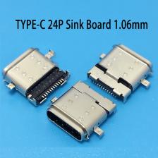 2-10 шт. TYPE-C водонепроницаемая 24-контактная тонущая плата USB C 1,06 мм IPX7 DIP + разъем SMT, гнездо USB 3,1, подключение 24-контактного разъема типа c