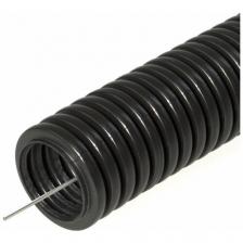 Труба гофрированная d50 ПНД черная с зондом строительная Промрукав (бухта 15 метров)