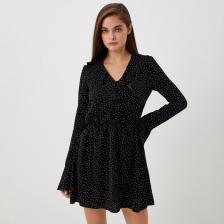 Платье мини женское с воланами MIST, размер 42, чёрное