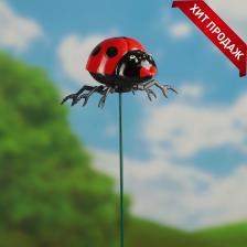 Штекер садовый «Божья коровка дайтон», 6x5 см, h=30 см, белый, Greengo