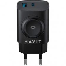 Сетевое зарядное устройство HAVIT UC132, USB-A, USB-C, 20Вт, 3A, черный [uc132 eu]