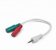Аудиокабель Комбинированный кабель Gembird 2x 3.5 Jack (F) - 3.5 Jack (M) (CCA-417W)