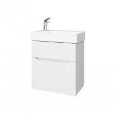 Комплект тумба с раковиной Raval Brik 55 см подвесная белая (Brk.01.55/P/W/RL)