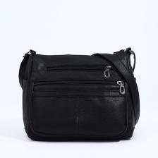 Сумка женская на молнии, цвет чёрный