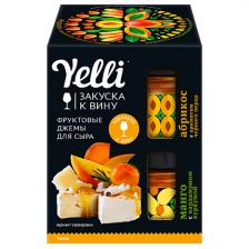 Закуски Yelli к вину Фруктовые джемы для сыра Абрикос с ароматом черного перца и Манго с кардамоном и куркумой набор 2 х 50 гр