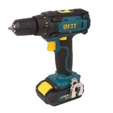 Дрель-Шуруповерт аккумуляторная Fit 80198, 14,4 В, 0-450/1550 об/мин, 23 Нм, 2 (Li-Ion) 1,3 Ач, 1,5 ч., рез. накл., кейс