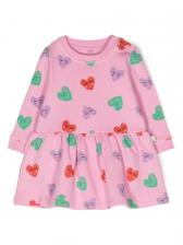 Stella McCartney Kids платье с длинными рукавами и принтом, розовый