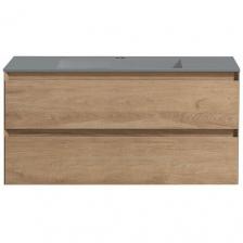 Тумба с раковиной из искусственного камня Vincea Luka 100 N.Oak, Grey