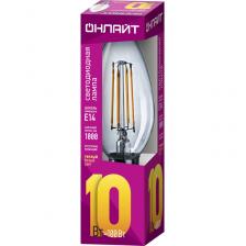 Светодиодная лампа свеча ОНЛАЙТ 80 894 OLL-F-C35-10-230-2.7K-E14, цена за 1 шт.