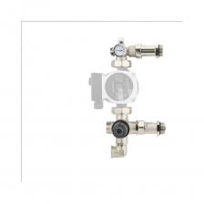 Насосно-смесительный узел Varmega Varmix 4TMV с четырехходовым термосмесительным клапаном предназначен для создания низкотемпературных систем отопления (типа «теплый пол»). Устанавливается непосредственно на коллекторной группе низкотемпературного контура с межосевым расстоянием 210–212 мм и подключается к высокотемпературному контуру системы отопления. Диапазон регулировки температуры и подачи теплоносителя в систему от 30°C до 60°C. Номинальная тепловая мощность термостатического смесительного узла составляет 15 кВт. Стандартная поставка производится в левостороннем исполнении, в комплекте с резьбовыми соединениями НР G1 и с интегрированными уплотнениями. При необходимости универсальная конструкция и система соединений обеспечивают простое и быстрое преобразование в правосторонний формат. Монтаж смесительного узла на коллектор простой и быстрый, не требует установки дополнительных кронштейнов, что исключает необходимость подготовки дополнительных отверстий и фиксаторов. Комплектуется ручным воздухоотводчиком, разъемными соединениями для подключения коллекторного блока, термометром. Циркуляционный насос и перепускной байпасный блок не входят в комплект поставки и покупаются отдельно. Рекомендуемая монтажная длина насоса составляет 130 мм