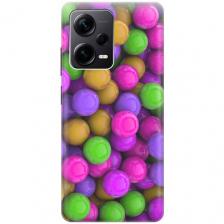 Силиконовый чехол на Xiaomi Redmi Note 12 Pro, Note 12 Pro+, Note 12 Explorer Edition с принтом "Разноцветные драже"