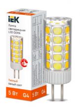 IEK Лампа светодиодная CORN капсула 5Вт 12В 3000К керамика G4 LLE-CORN-5-012-30-G4 1 шт