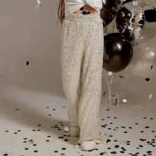 Брюки из пайеток KAFTAN, размер 30 (98-104 см), серебряные