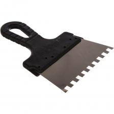 Зубчатый шпатель 150 мм 8х8 мм, нержавеющая сталь, пластиковая ручка MASTER COLOR 30-2337