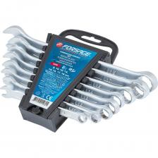 Набор комбинированных ключей от бренда Forsage — это незаменимый инструмент для каждого профессионала и домашнего мастера. Сочетая в себе рожковую и накидную конструкции, эти ключи обеспечивают универсальность и удобство в работе.Особенности набора:Широкий диапазон размеров:В набор входят ключи следующих размеров: 8, 10, 12, 13, 14, 15, 17 и 19 мм. Это позволяет быстро и эффективно выполнять задачи по затягиванию и откручиванию гаек и болтов различных размеров.Многофункциональность:Ключи подходят для использования в различных областях, включая:Автомобильный ремонтРемонт бытовой техникиСтроительствоОни являются основными инструментами для механиков, слесарей, электриков и других специалистов.Качество материалов:Изготовлены из высококачественной стали Cr-V, что обеспечивает прочность и долговечность ключей, а также их устойчивость к износу.Удобный держатель:Ключи поставляются в трапециевидном пластиковом держателе со специальной ручкой. Это позволяет удобно хранить набор и фиксировать его на стене, что помогает поддерживать порядок в рабочем пространстве.Заключение:Набор комбинированных ключей Forsage — это отличный выбор для тех, кто ценит качество и практичность в инструментах. Он станет надежным помощником в выполнении самых различных задач.