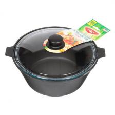 Кастрюля с крышкой Камская посуда чугунная, 4 л, 24 см (ка42)