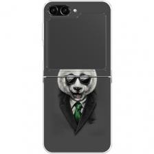 Чехол на Samsung Galaxy Z Flip 5 / Самсунг Галакси Зет Флип 5 с принтом Деловая панда