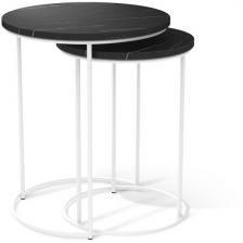 Столик журнальный пьетра черный/белый муар Sheffilton SHT-CT7 5478988802 (круглая столешница, О-образная опора)