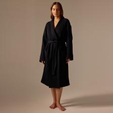 Халат вафельный женский SL HOME: Boho «Дарк Маре», размер 42-44, чёрный