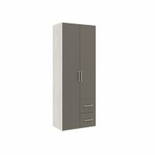 Шкаф двухстворчатый «Фиеста», 800x510x2236 мм, цвет графит/дуб крафт белый