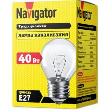 Лампа накаливания Е27 Navigator 94 310 NI-C-40-230-E27-CL (КНР), цена за 1 шт.