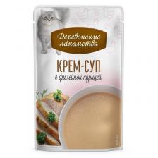 Деревенские лакомства для кошек, с курицей, крем-суп, в паучах - 35 г для всех возрастов с курицей паучи Китай 1 уп. х 20 шт. х 0.7 кг