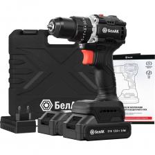 Дрель шуруповерт бесщеточная ударная аккумуляторная «БелАК» представляет собой надежный и универсальный инструмент для профессионалов и домашних мастеров. Идеально подходит для сборки мебели, монтажа гипсокартона, работы с деревом и металлом. Шуруповерт бесщеточный мощный сочетает в себе две функции с высоким крутящим моментом: закручивание и откручивание крепежа (шурупов, саморезов, болтов) и сверление различных материалов, в том числе металлов. Бесщеточный двигатель в шуруповерте обеспечивает повышенную мощность и долговечность инструмента. Это технологичное решение позволяет увеличить время работы от одного заряда аккумулятора и обеспечивает плавную регулировку скорости без потери крутящего момента. Ударный режим шуруповерта значительно повышает эффективность сверления, создавая импульсно-поступательные движения, что особенно важно для работ по кирпичу или пеноблоку. Армированный корпус из ABS-пластика сочетает прочность с приятным Soft-Touch покрытием для уверенного хвата всей рукой, а точная развесовка снижает нагрузку на кисти рук. Быстрозажимной патрон для шуруповерта выполнен из усиленной стали в прочной пластиковой оболочке, рассчитанной на повышенные ударные нагрузки. Шуруповерт аккумуляторный идеально подойдет для дома, гаража, мастерской. LED подсветка ярко подсвечивает область крепежа, позволяя использовать аккумуляторный шуруповерт для слабо освещенных мест.  