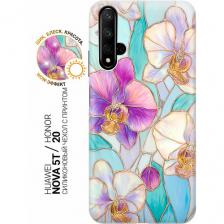 Силиконовый чехол на Honor 20 / Huawei Nova 5T с принтом "Орхидеи в лучах вечности"