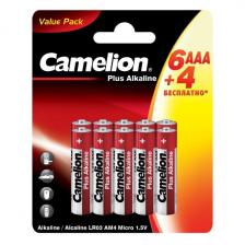 Батарейки Camelion Plus Alkaline LR03 (AAA), 1.5В, 10 шт (LR03-BP6+4)