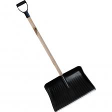 Лопата пластиковая ООО Агростройлидер №9 515x410мм с оцинкованной планкой с деревянным черенком и v-ручкой в сборе СНЕГ-01.24.21