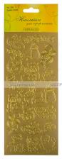 Декоративные наклейки для украшения альбомов и рамок для фотографий, фотоальбомов, скрапбукинга, золотые узоры, детские GF 2326