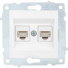 Механизм компьютерной 2-местной розетки rj45 OVIVO CAT6 600-000301-230