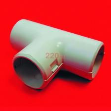 Тройник (2 част.) для труб диаметр 20 мм (упаковка 5 шт) TI20G, цвет серый, Экопласт - 41320-5