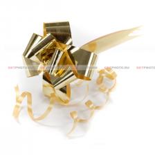 Подарочный бант-трансформер, диаметр 12 см, бумажный, золотой, однотонный, бант для подарка GF 3777