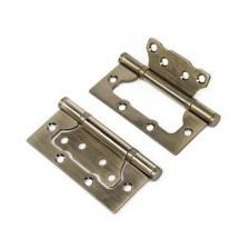 Петля стальная, накладная бабочка, плоский колпачок, бронза античная (без врезки)