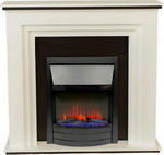 Каминокомплект Elekam Silver белый с черным (разборный) с очагом Velar F2020G2