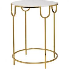 Стол журнальный с мраморной столешницей d45*60см Garda Decor 79MAL-7067 (круглая столешница, О-образная опора)