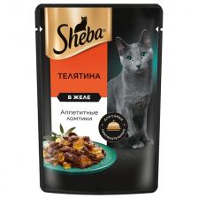 корм для кошек SHEBA телятина желе 75г