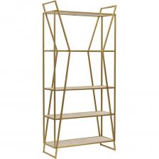 Золотой стеллаж OSLO MINI с керамическими полками привлекает внимание уникальным дизайном и функциональностью. Оригинальная форма металлического каркаса добавит индустриального шика в интерьер гостиной, спальни, кабинета. Каркас стеллажа изготовлен из профильной трубы 15 х 15 мм с полимерным покрытием порошковой краской. Качественное покрытие стали гарантирует устойчивость к повреждениям и долгий срок службы мебели. Собственное производство GREENWEEN обеспечивает надежность и эстетику сварных швов металлической мебели. Напольный стеллаж не требует дополнительного крепления к стене, устойчив за счет собственного веса. На ножках предусмотрены пластиковые заглушки для защиты напольного покрытия. Полки стеллажа выполнены из керамогранита оттенка Слоновая кость толщиной 6 мм, выдерживают нагрузку до 10 кг. Высота 2-х нижних полок - 31,5 см, верхних - 42,8 см. Благодаря высокой плотности и твердости материал не впитывает воду, ударопрочный и стойкий к истиранию. Матовые керамические полки в сочетании с металлическим каркасом придают стеллажу роскошный вид. Открытый стеллаж рекомендуем использовать для зонирования пространства и хранения декора, книг, бытовой техники, игрушек и цветов. Габариты стеллажа 80х33х171 подойдут для жилых и коммерческих помещений, в офисе и салоне на полках можно разместить необходимые материалы, в интерьере кафе и ресторана стеллаж станет одним из центральных элементов. Стеллаж доставляем в собранном виде в надежной упаковке.