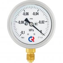 Промышленный манометр в корпусе из нержавеющей стали с возможностью гидрозаполнения (виброустойчивый). Применяется для измерения давления неагрессивных к медным сплавам жидких и газообразных, не вязких и не кристаллизующихся измеряемых сред с температурой до 150 °C. Этот тип манометра может использоваться в условиях повышенной вибрации и при измерении переменного давления. Повышенная устойчивость к воздействию окружающей среды — степень защиты прибора IP65. При измерении давления с высокими динамическими нагрузками, прибор необходимо заполнить глицерином или силиконом Прибор поставляется "сухой" (готовый к гидрозаполнению) или заполненный глицерином / силиконом (виброустойчивый) по требованию заказчика. Температура окружающей среды при эксплуатации манометров с заполнением глицерином от -20 до +60 °C, силиконом — от -60 до +60 °C. Область применения: теплоснабжение, водоснабжение, горнодобывающая промышленность, энергетика, машиностроение.
