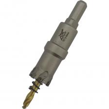 Коронка твердосплавная по металлу SKYWER предназначена для резки таких материалов как: алюминий, чугун, медь, сталь, нержавеющую сталь, в том числе оцинкованный лист толщиной до 0.6 мм с точностью лазерной резки. Корпус коронки выполнен из хромованадиевой стали, режущие вставки выполнены из вольфрам карбидного сплава. Инструмент имеет отверстия для отведения стружки и шлама. В комплекте идет центрирующее быстрорежущее сверло с заточкой 115 градусов с пружиной, что дает точное засверливание и исключает вибрацию и неточность в сверлении. Коронка имеет отцентрованное прочное основание корпуса и специальный сложный зуб, который отводит тепло. Благодаря чему, коронки SKYWER рассчитаны на более большие нагрузки, имеют высоки ресурс и точность сверления. Хвостик выполнен под зажимной патрон, позволяя использовать как для дрели и перфоратора, так и на сверлильных инструментах. Применять с использованием охлаждающей жидкости. Внимание, изображение товара может отличаться от реального! Верные параметры указаны в технических характеристиках товара.