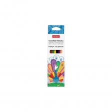 Цветные карандаши Hatber предоставляют классическую палитру из 12 цветов. Четыре самых востребованных цвета (красный, жёлтый, зелёный, голубой) представлены в полном размере, а менее популярные у юных художников цвета объединены в одном корпусе карандаша. Трехгранная форма корпуса снижает нагрузку на руку и придаёт дополнительный комфорт. Карандаши легко затачиваются, грифель не крошится и не ломается.