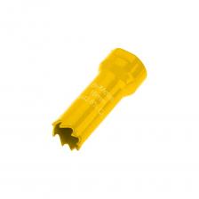 Коронка Bimetal KRANZ используется во время электромонтажных работ и прокладки коммуникаций. Позволяет получить отверстия в таких материалах как пластик, дерево, сталь, металл и т.д. Тело коронки выполнено из инструментальной стали, а зубья с переменным шагом 4-6 мм изготовлены из быстрорежущей стали Р6М5К8, устойчивой к перегреву. Благодаря качеству используемых материалов оснастка отличается долгим ресурсом работы и высокой производительностью. Конструкция оснащена отверстиями, которые компенсируют деформации при перегреве, а также отводят строительную пыль и шлам. Особая заточка зубьев способствует эффективному входу в материал, что позволяет вырезать отверстия правильной круглой формы без сколов и трещин. Коронка используется с шестигранным хвостовиком арт. KR-92-0203 (Код товара: 27173436) для сверления при помощи дрели или с хвостовиком SDS-plus арт. KR-92-0201 (Код товара: 35605020) для сверления при помощи перфоратора. Хвостовики приобретаются отдельно. Сверление металла/стали необходимо осуществлять в безударном режиме с применением СОЖ.