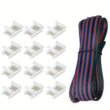 4-контактный удлинительный кабель для светодиодной ленты RGB 5 м с 12 шт. 10 мм разъемами для светодиодных лент RGB не требуется проводка для светодиодной ленты RGB 3528 5050