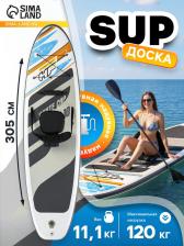 SUP-доска Bestway White Cap Convertible, 305x84x12 см, комплект: насос, лиш, киль, сумка, сиденье, 65341