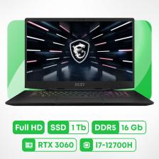 Игровой ноутбук MSI Stealth GS77 17.3'', 16 Гб/1 Тб, i7-12700H, RTX 3060, черный, английская клавиатура