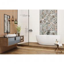 Коллекция керамической плитки Design Art позволит создать неповторимый и особенный интерьер. С такой коллекцией можно сочетать как плитки из коллекции, смешивая цвета, так и соединять их с другими форматами, текстурами дерева или камня. Результат будет великолепным, ведь коллекция создана для творчества. Такой дизайн универсален, так как он гармонично подойдет для любого интерьера, будь то кантри, классика, шебби-шик, прованс, эклектика или современный стиль. Формат плитки — 300x600 мм с матовой поверхностью. Коллекция состоит из восьми артикулов: акцентного декоративного массива на рельефе с рисунком пэчворк в трех цветах, ровной базовой плитки в универсальном светлом оттенке и четыре артикула с рельефом квадратов и пропилами. Преимущество пропилов в том, что можно использовать затирку контрастного цвета или в тон плитки, получив однородную стену из квадратных элементов 150х150 мм. Ещё одно преимущество пропилов — это экономия на стоимости укладки. Мастер-укладчик не будет дополнительно увеличивать смету за работу с мелким форматом плитки, ведь укладка размера 300x600 мм простая и не требует дополнительных усилий. Керамический стик 13x600 мм соединит все элементы в интерьере и гармонично будет сочетаться с сантехническими аксессуарами.